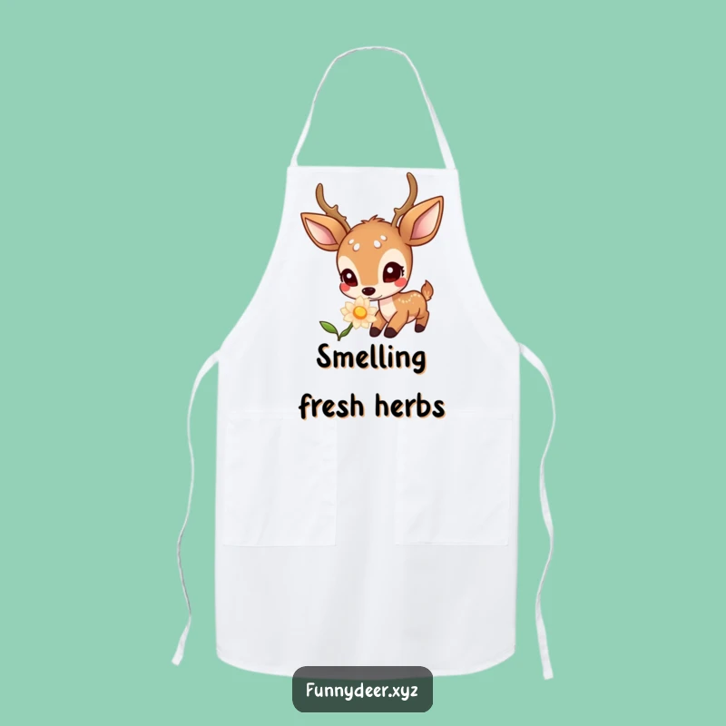 Funny Kawaii Deer Apron: Kitchen Curiosity, Glowing Flower, Hilarious Gift