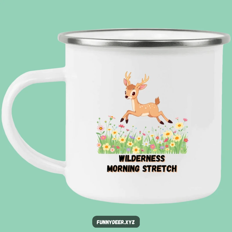 Funny Kawaii Deer Camping Mug: Elegant Adventure Sip, a Hilarious Gift