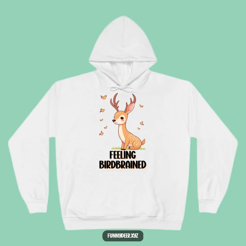 Cozy Funny Smiling Deer Hoodie - Bird Watching Comfort, Warm Humorous Gift