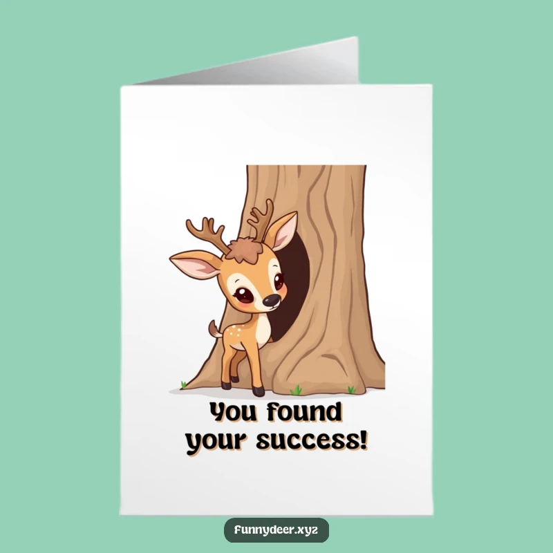 Free Printable Congrats Card: Curious Deer Tree - Fun Downloadable Message