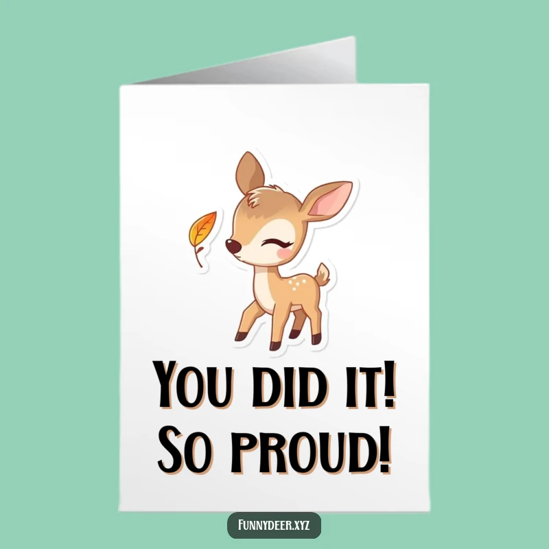 Free Printable Congrats Card: Playful Deer Winking - Funny Downloadable Gift