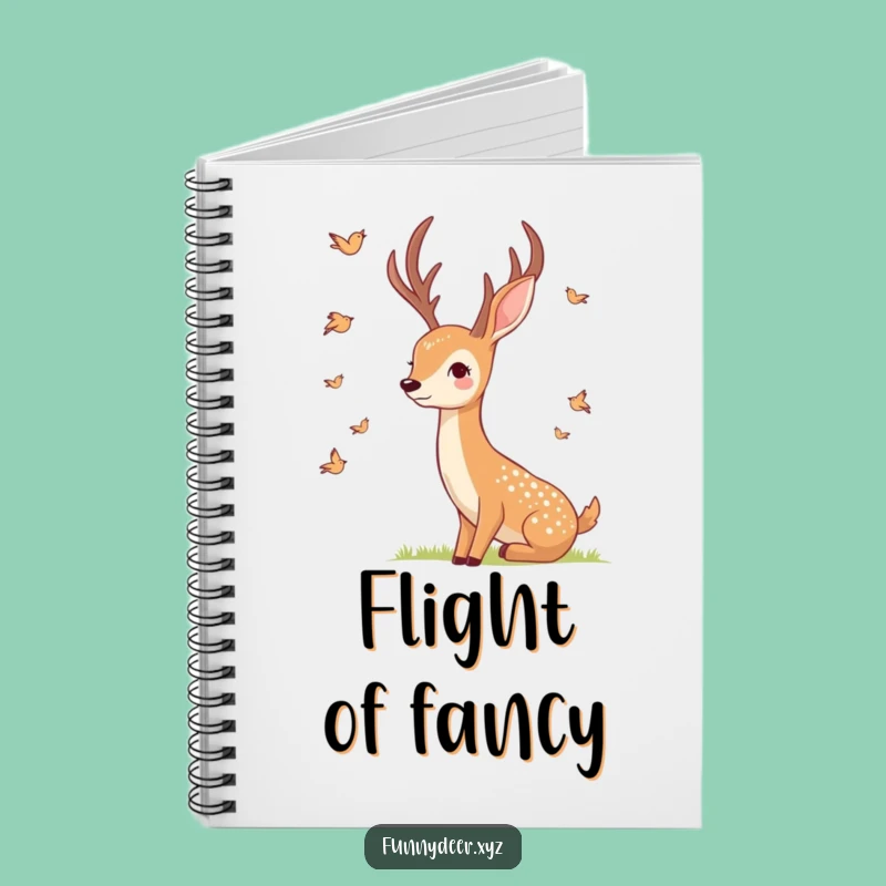 Funny Smiling Deer Notebook - Bird Watching Notes, Peaceful Humorous Journal Gift