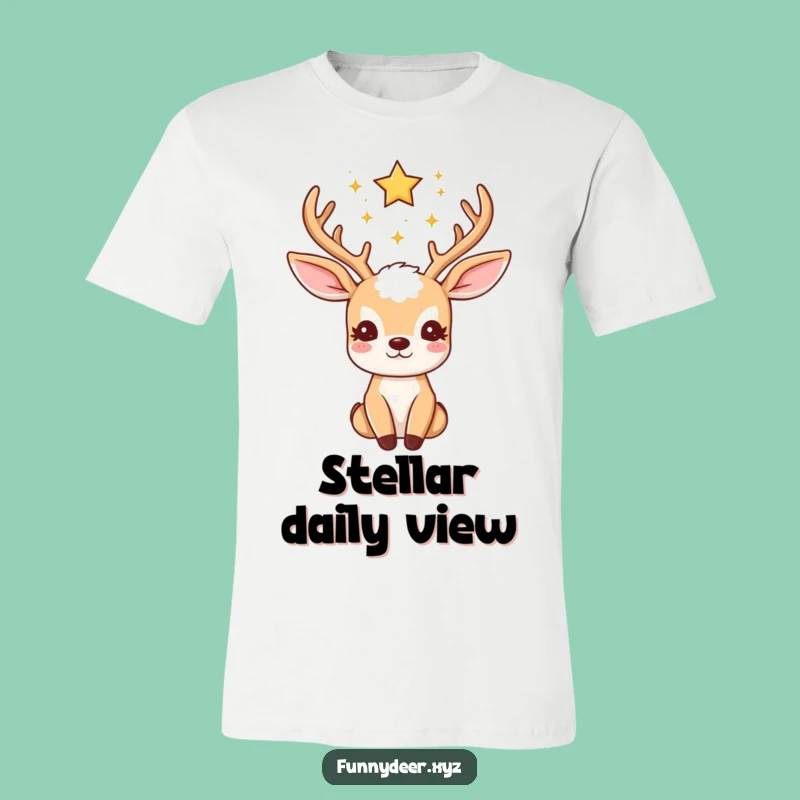 Funny Kawaii Deer T-Shirt: Starry Antlers, Dreamer Style, Hilarious Gift